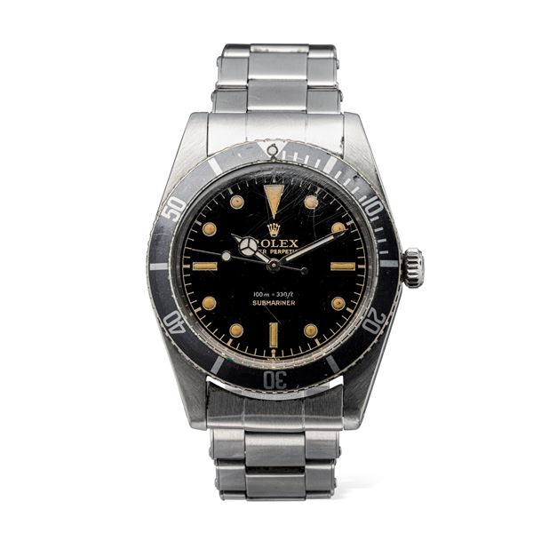 Rolex - Fine and iconic Submariner ref 5508 in stainless steel, Gilt black dial with radium lumes, original revolving bezel