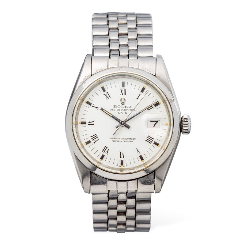 Rolex : Elegant Oyster Perpetual Date ref 1500 stainless steel, automatic movement, white dial with Roman numerals and Jubilee bracelet  - Auction Wrist Watches - Cambi Casa d'Aste