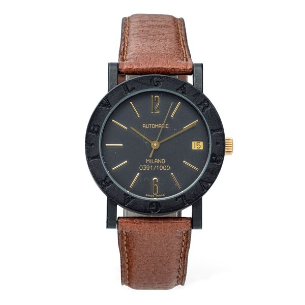 Emblematic Carbon Gold limited edition "Milano" with automatic movement, matte black dial with golden  [..]
