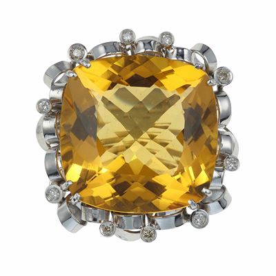 Anello con Grande Quarzo Citrino