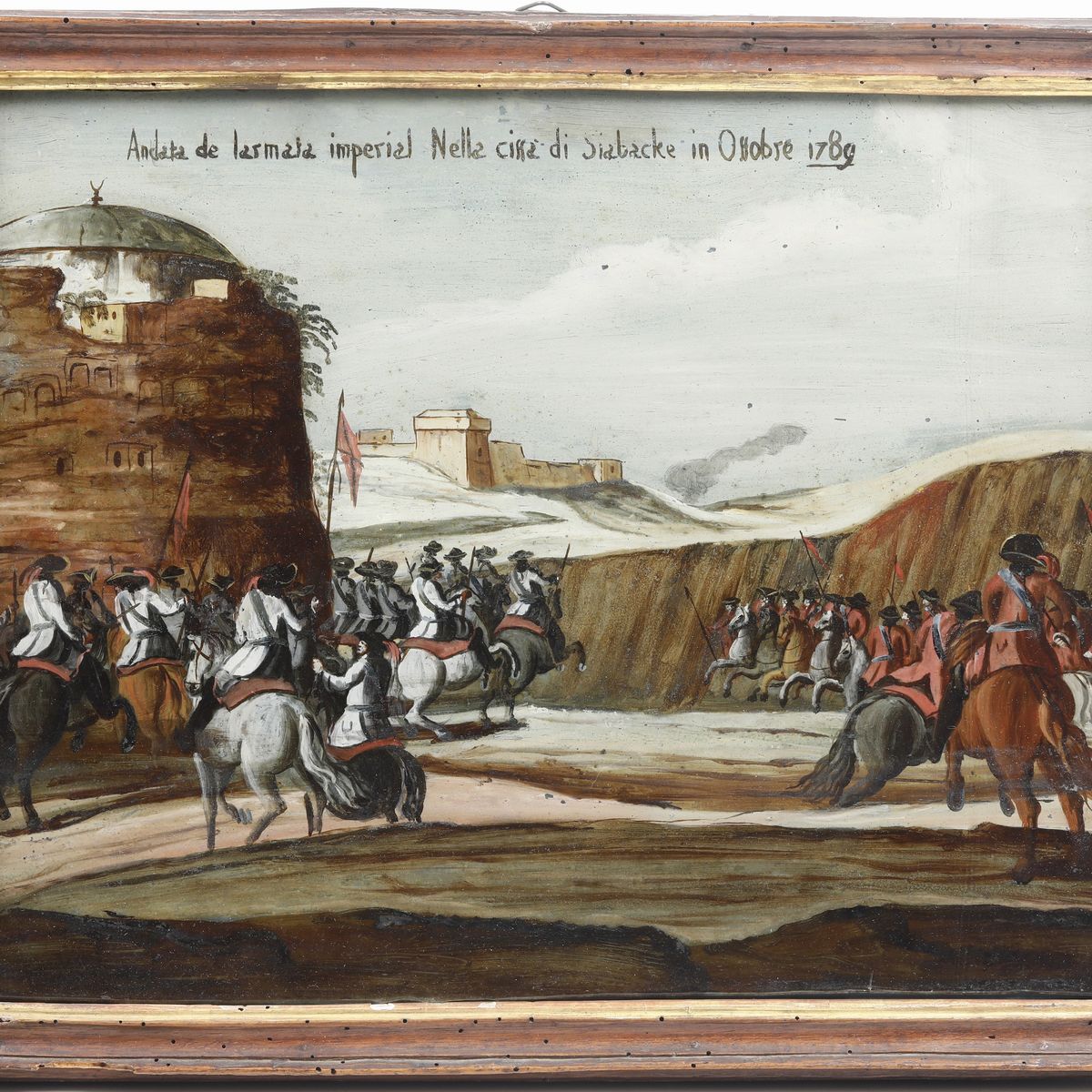 Scuola del XVIII secolo Paesaggi con soldati