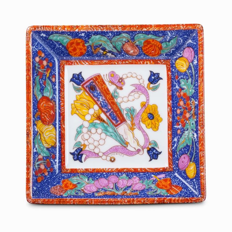 Svuotatasche Hermès "Marqueterie de pierres dures d'Orient et d’Occident"  Limoges, verso la fine del XX secolo   - Asta L'Art de la Table - Cambi Casa d'Aste