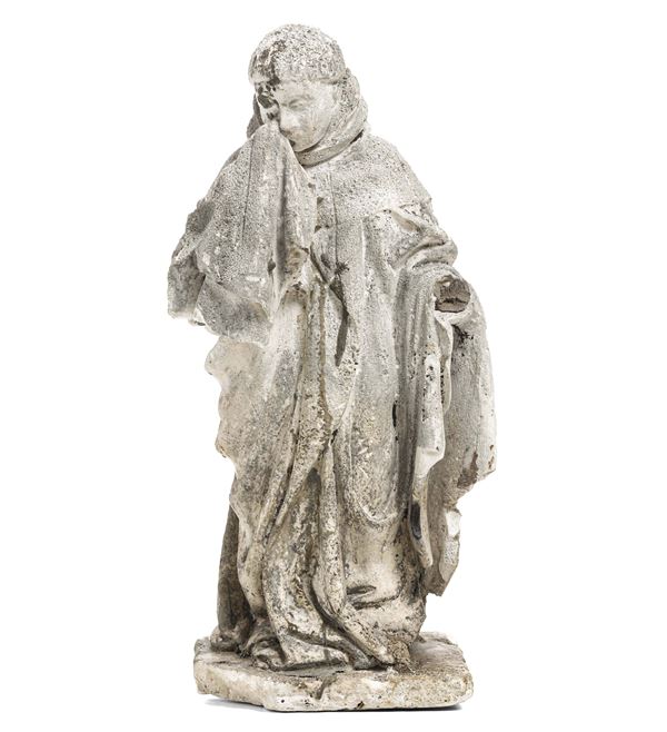 Abate cistercense piangente e figura religiosa acefala. Francia, probabilmente Borgogna, XV-XVI secolo