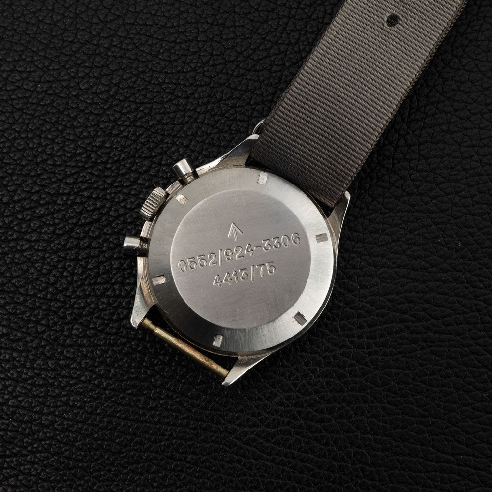 Lemania - Raro Chrono Ref 818 con Cassa Asimmetrica in Acciaio, Quadrante Nero Due Contatori con ...