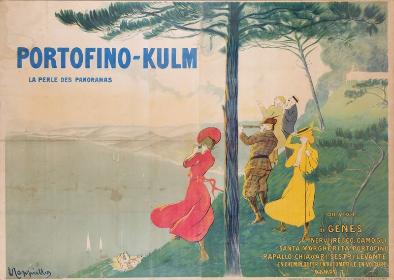 Leonetto Cappiello : Grand Hotel Portofino Kulm - La Perle des Panoramas.  - Auction POP Culture and Vintage Posters - Cambi Casa d'Aste