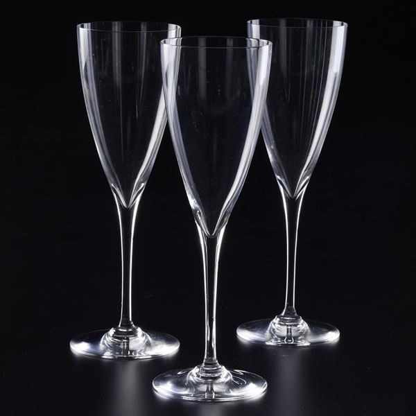 Dodici flûtes Francia, Manifattura Baccarat, seconda metà del XX secolo