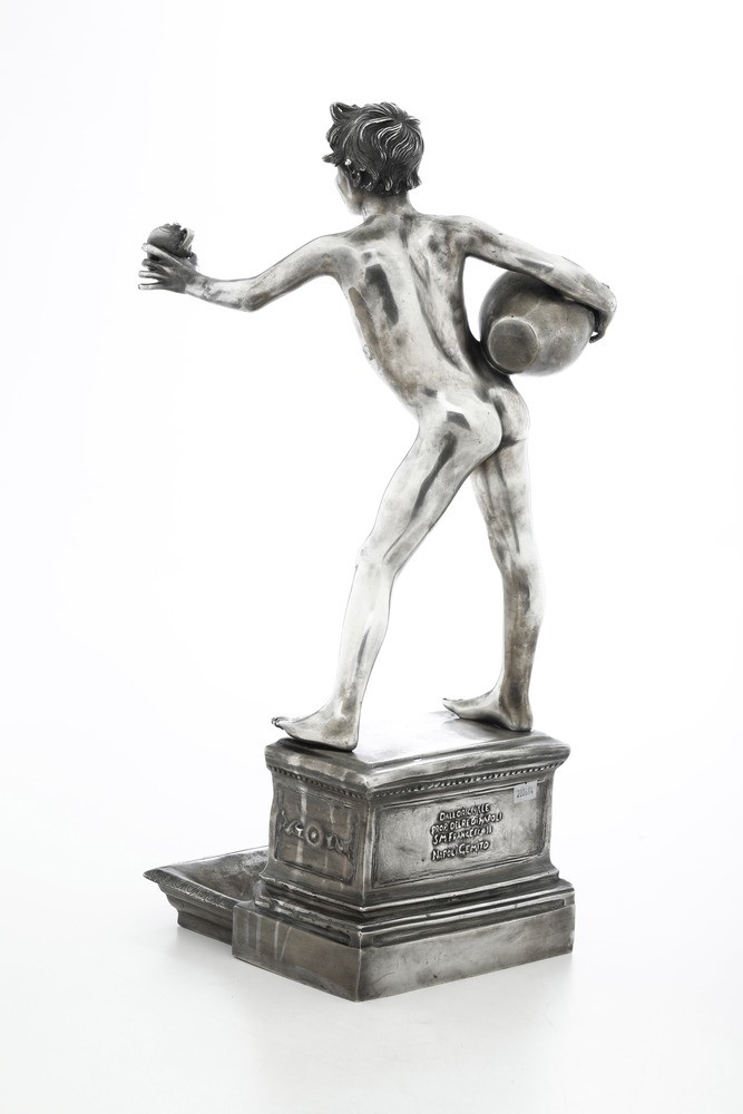 Acquaiolo con Pantaloncino. Napoli, XX Secolo. Firma Incisa "gemito", Marchio della "fonderia Gem...