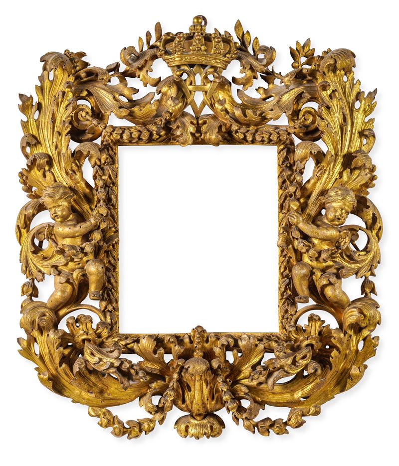 Cornice in legno dorato e riccamente intagliato. XVIII-XIX secolo  - Auction Antique Frames - Cambi Casa d'Aste