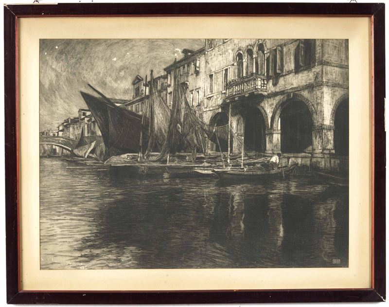 Stampa raffigurante veduta di Venezia  - Auction Antique July - Cambi Casa d'Aste