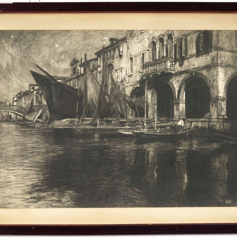 Stampa raffigurante veduta di Venezia  - Asta Antiquariato Luglio - Cambi Casa d'Aste