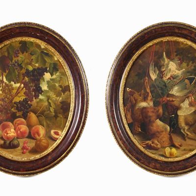 Siglate Hm 1872 Coppia di Nature Morte