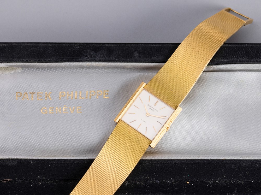 Patek Philippe - Essenziale ed Elegante Carrè Extraflat Ref 3494 in Oro Giallo 18k, Firmato Gobbi...