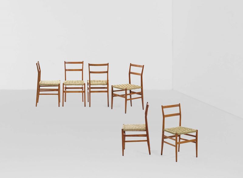 Gio Ponti : Sei sedie mod. Leggera  - Auction Design - Cambi Casa d'Aste