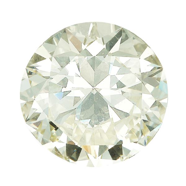 Diamante taglio brillante di ct 13.39, colore S-Z, caratteristiche interne VS1, Fluorescenza UV media azzurra