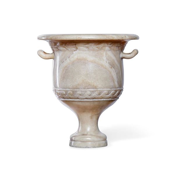 Vaso. Alabastro egizio. Manifattura neoclassica (Toscana ?) del XIX secolo