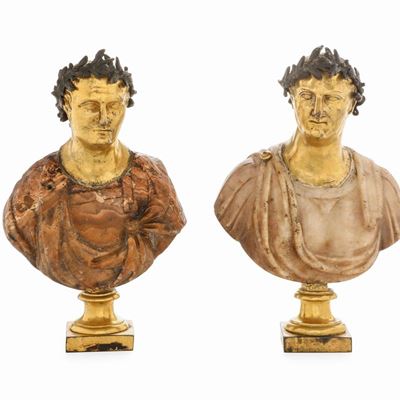 Due Busti di Imperatori Romani. Arte Italiana, Probabile XVIII Secolo