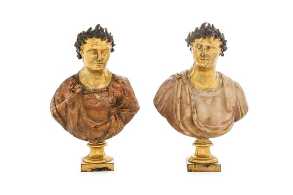 Due busti di Imperatori romani. Arte italiana, probabile XVIII secolo