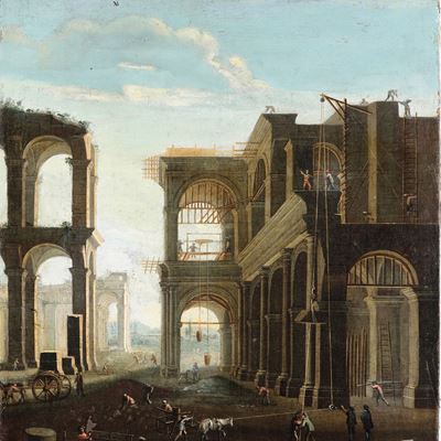 Scuola del XVIII Secolo Costruzione di un Palazzo