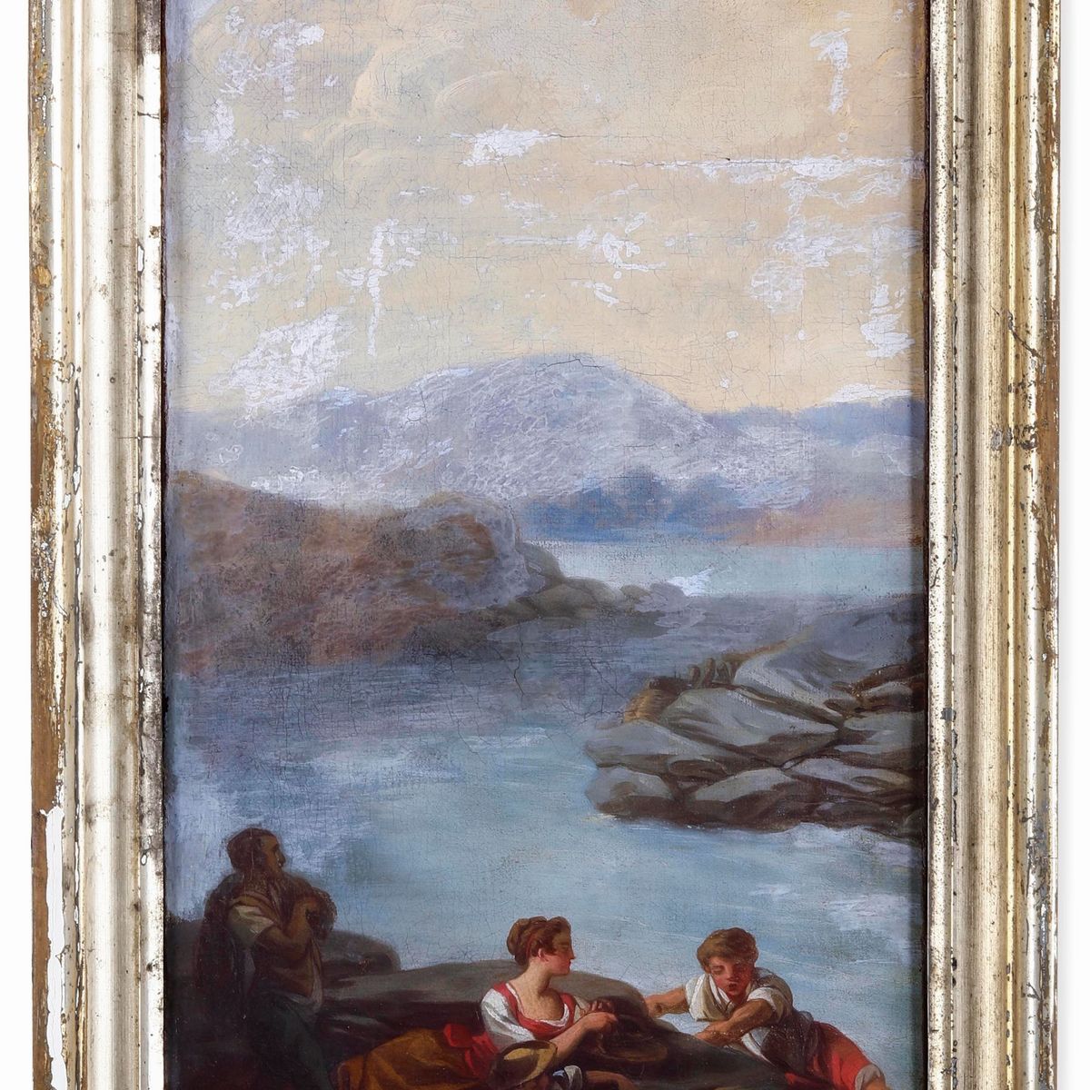 Scuola Toscana del XVIII Secolo Paesaggi con Figure in Riva al Fiume