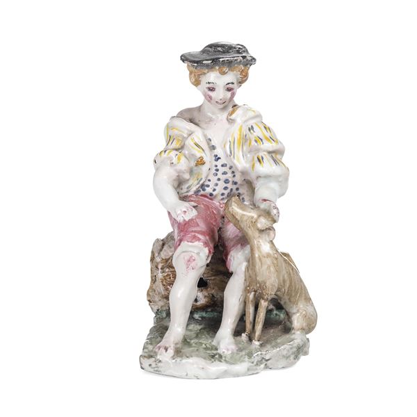 Figurina di giovane con cane  Liguria, XX secolo