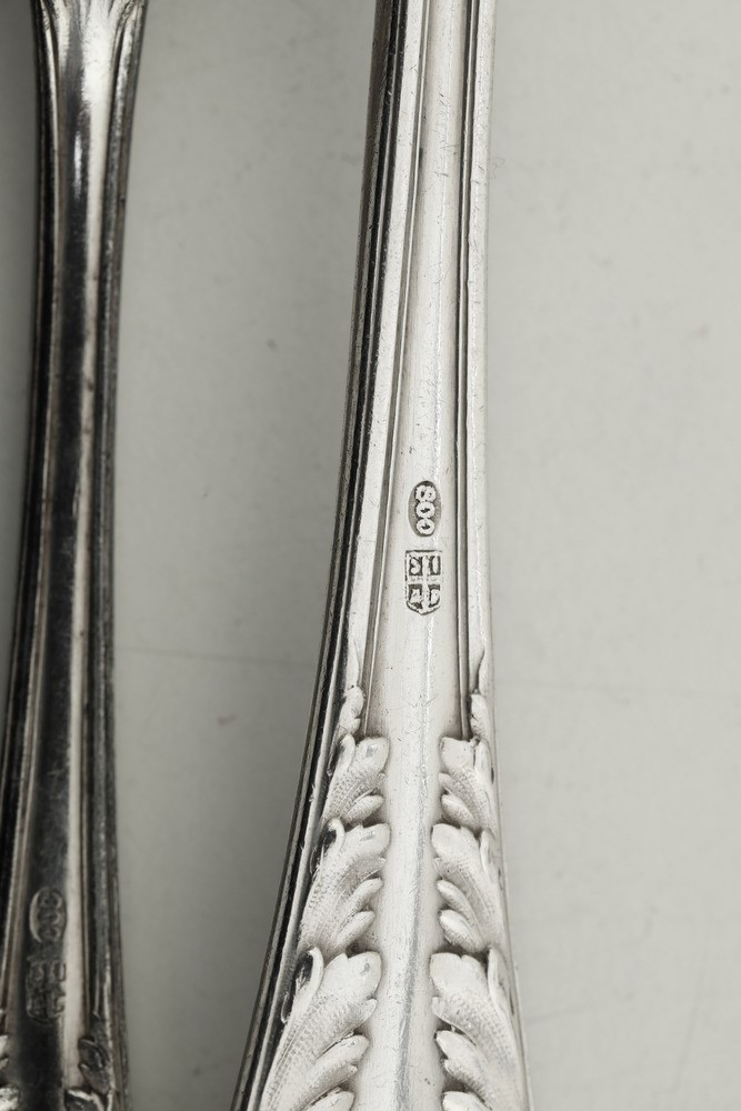 Servizio di Posate in Argento. Argenteria Italiana del XX Secolo. Argentiere Siap, Alessandria
