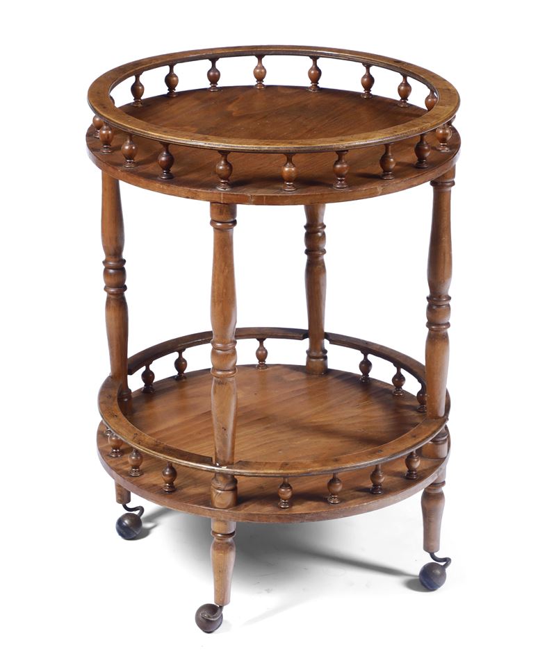 Tavolino d'appoggio a due ripiani. XIX-XX secolo  - Asta Antiquariato - Cambi Casa d'Aste