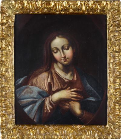 Vergine Orante, olio su tela