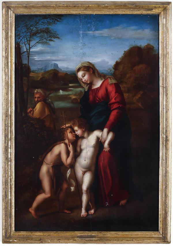 Raffaello Sanzio - Sacra Famiglia con San Giovannino (Madonna del paesaggio)