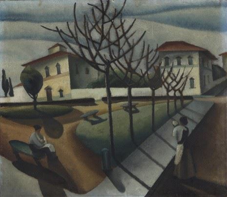 Guido Ferroni : Veduta di paese con figure  - olio - Asta Dipinti del XIX e XX secolo - Cambi Casa d'Aste
