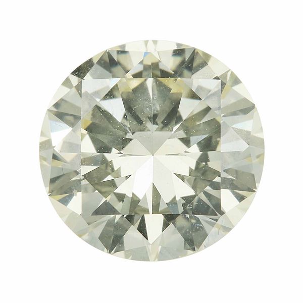 Diamante taglio brillante di ct 3.39, colore Y, caratteristiche interne VVS1, fluorescenza UV debole