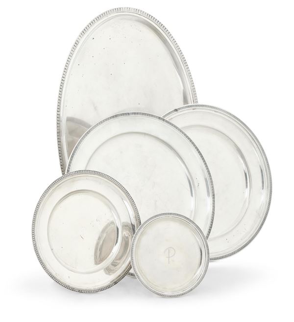 Insieme di oggetti e piatti in argento, Differenti manifatture italiane del XX-XXI secolo