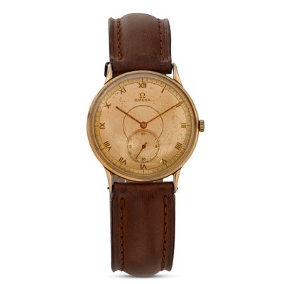 Solo Tempo Carica Manuale in Oro Giallo 18k, Quadrante Bitonale con Numeri Romani e Piccoli Secon...