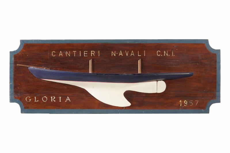 Mezzo scafo "Gloria". Cantieri Navali, 1957  - Asta Arte Marinara - Cambi Casa d'Aste