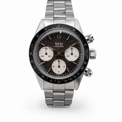 Iconico e Ricercato Cosmograph Daytona Ref 6263 in Acciaio, Quadrante Nero Virato "tropical" Ghie...