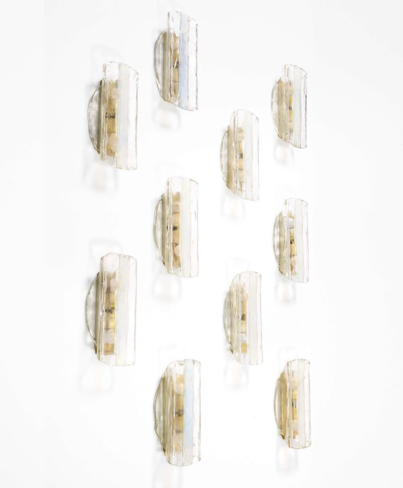 AV Mazzega : Dieci lampade a parete  - Auction Design - Cambi Casa d'Aste