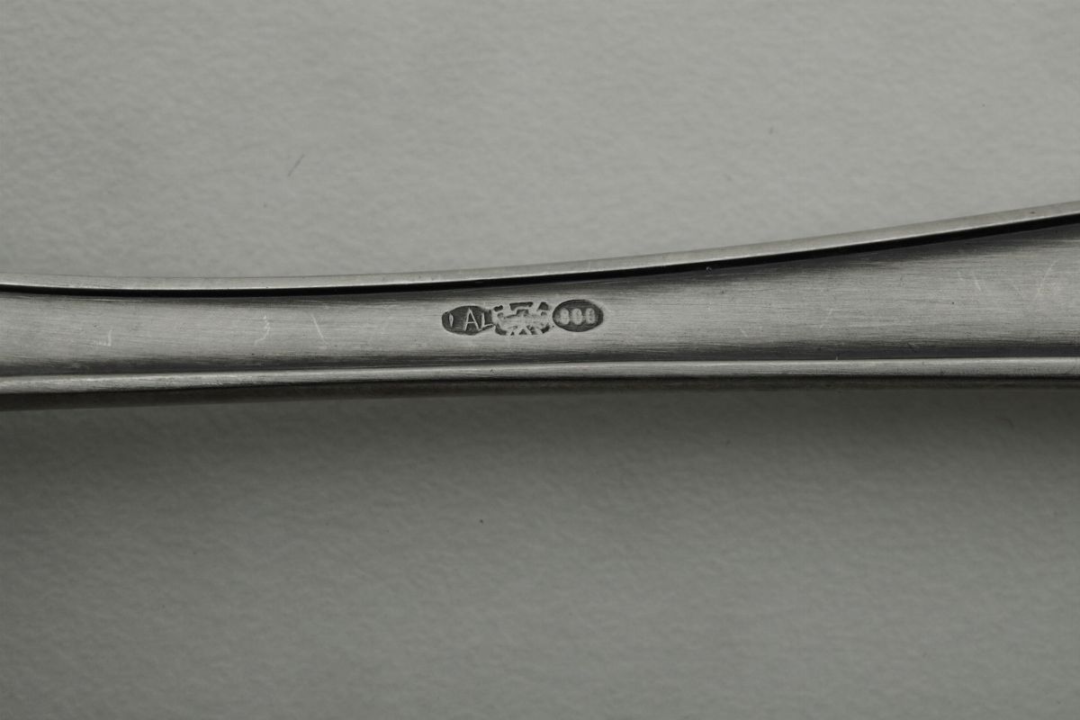 Servizio di Posate Modello “mirabeau”. Argenteria Italiana del XX Secolo. Argentiere Cesa, Alessa...
