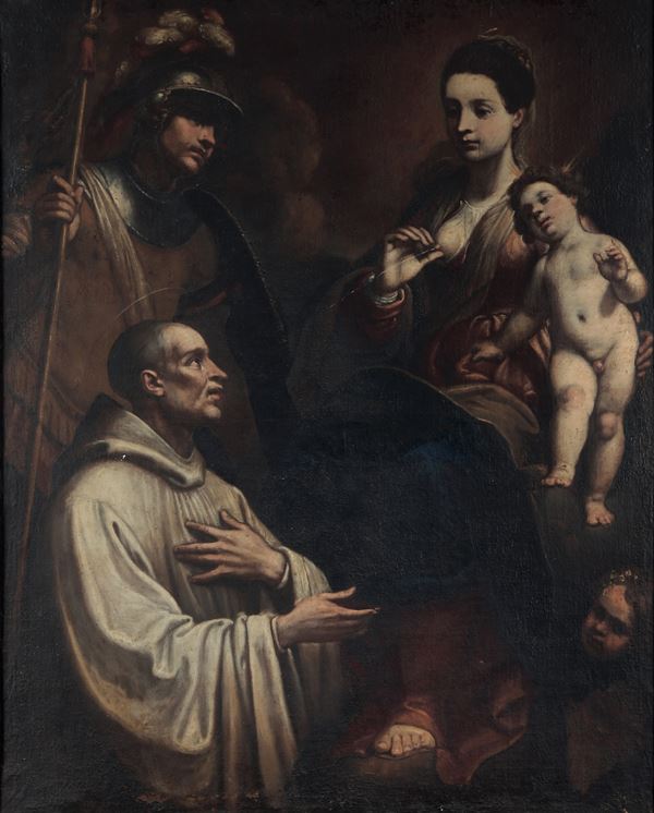 Bernardo Castello - Lactatio di San Bernardo e altro santo (San Giorgio?)