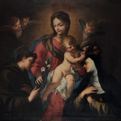 Madonna Col Bambino tra Sant'antonio da Padova e Santa Rosa da Lima