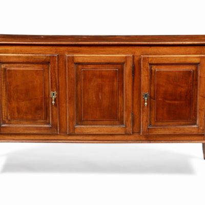Credenza a Tre Ante in Legno di Noce, XIX Secolo
