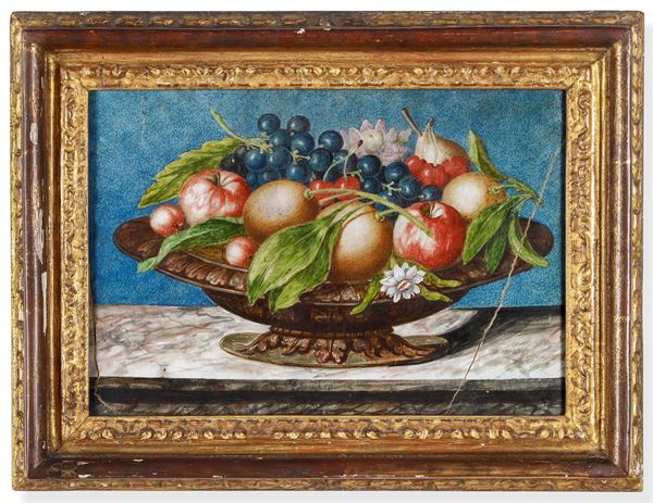 Octavianus Monfort (attivo in Piemonte nel XVII secolo) - Nature morte con pesci e frutti