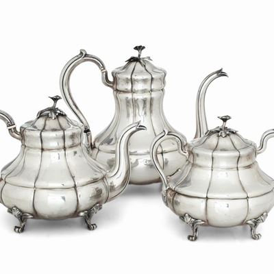 Servizio da Tè e Caffè. San Pietroburgo 1872. Marchi Dell'assaggiatore e Dell'argentiere (non Ide...