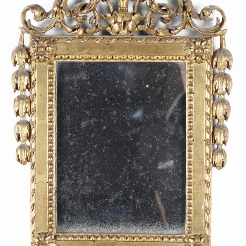 Specchiera in legno intagliato e dorato. XIX secolo  - Asta Dimore Italiane - Cambi Casa d'Aste