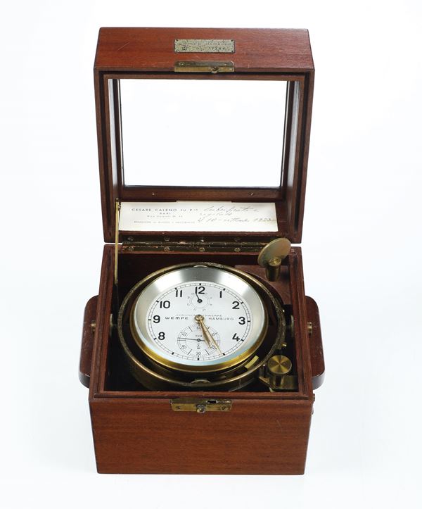 Cronometro da marina in ottone. Wempe, Hamburg, n. 7331, XX secolo