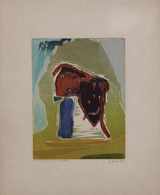Asger Jorn : Rideau convolant - dalla serie Etudes et surprises  (1971)  - acquatinta - Asta Prints & Multiples  - Cambi Casa d'Aste