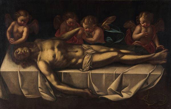 Cristo morto circondato dagli angeli