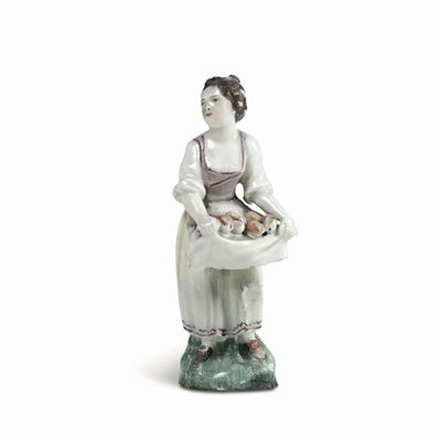 Figurina di Venditricetorino, Manifattura di Vinovo, Probabilmente Periodo Hannong, 1776-1779