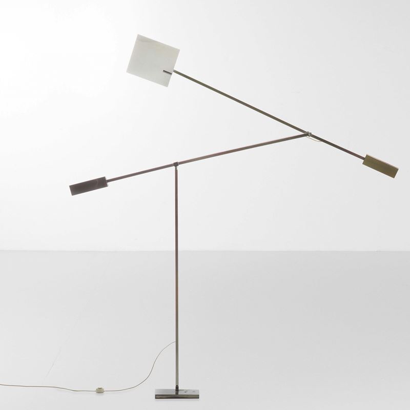 Angelo Brotto : Lampada da terra orientabile mod. Giraffa  - Auction Design - Cambi Casa d'Aste