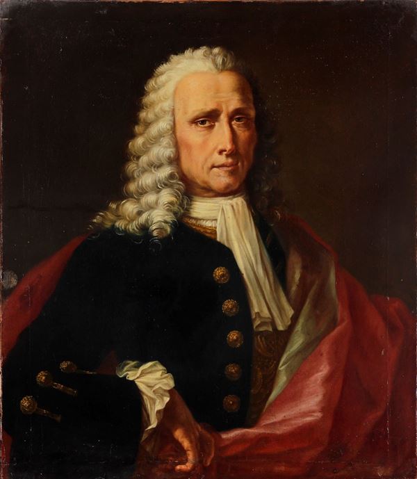 Scuola del XVIII secolo Ritratto di gentiluomo con giubba