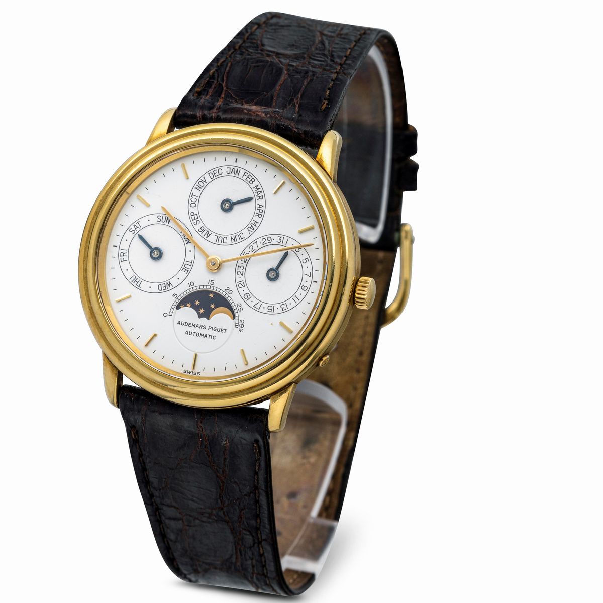Audemars Piguet - Fine ed Elegante Quantieme Perpetuel Ref Ba5548 Automatico con Quadrante Bianco...