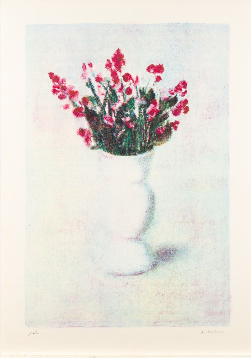 Antonio Bueno : Vaso di fiori  (1990)  - litografia - Auction Profenna Collection - Cambi Casa d'Aste